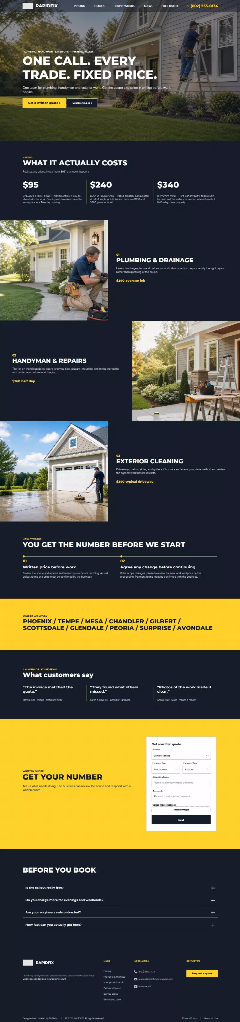 RapidFix Home Trades - Bold Trade look