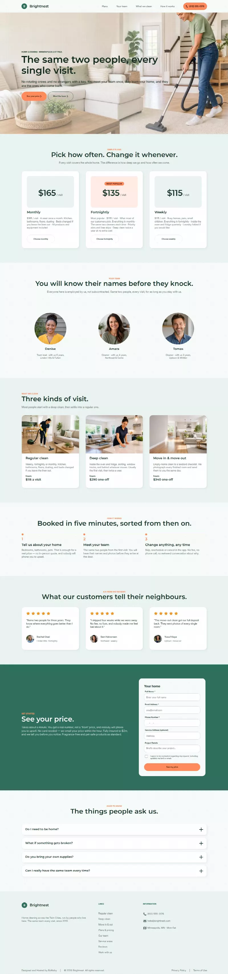 Brightnest Home Cleaning - Friendly Local look